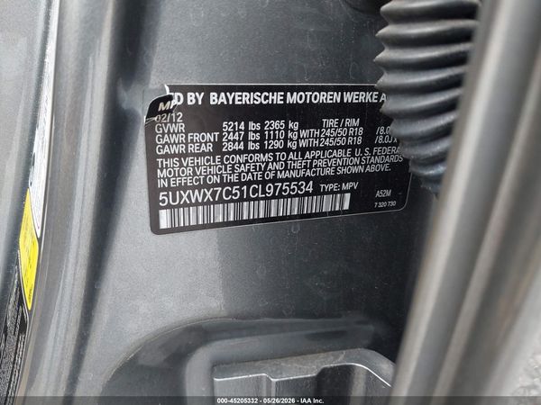 2012 BMW X3 XDRIVE35I