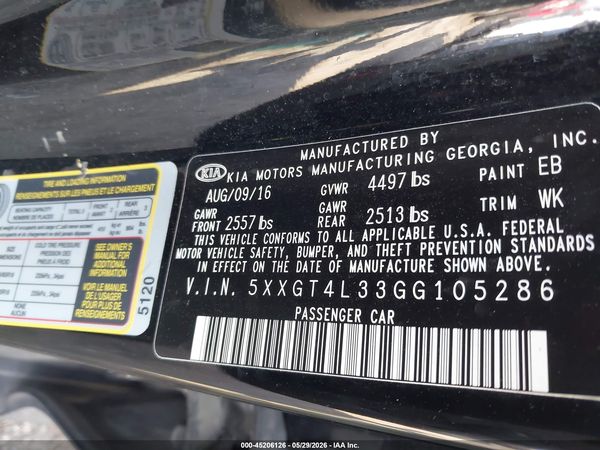 2016 KIA OPTIMA LX