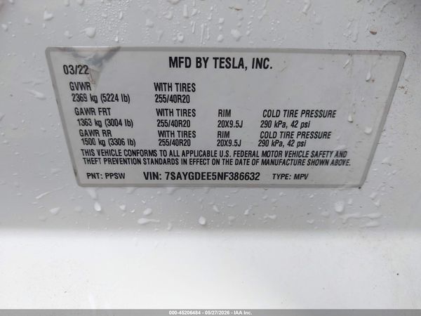 2022 TESLA MODEL Y