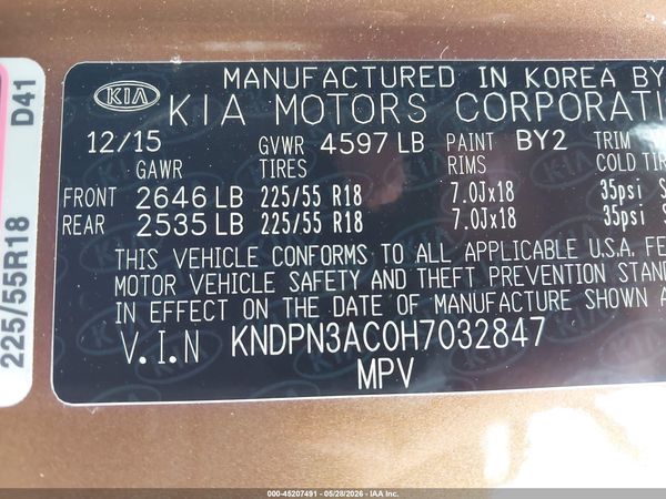 2017 KIA SPORTAGE EX