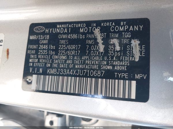 2018 HYUNDAI TUCSON SEL