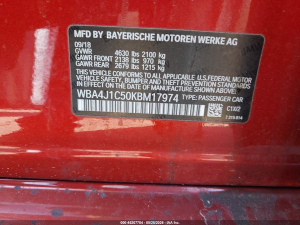2019 BMW 430I GRAN COUPE
