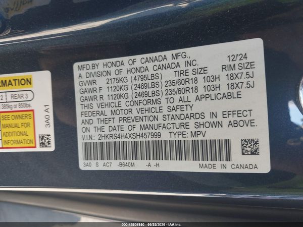 2025 HONDA CR-V AWD EX — I9