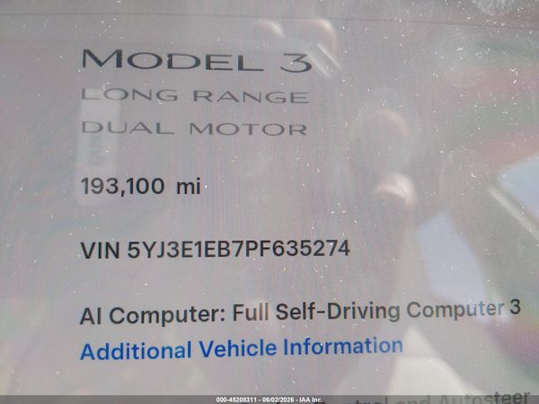 2023 TESLA MODEL 3