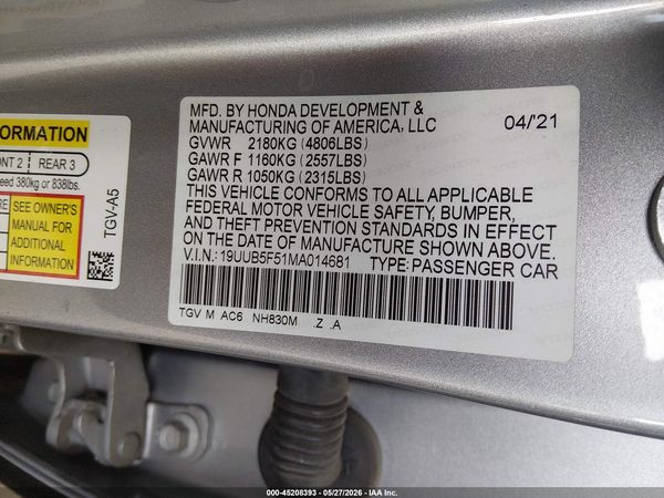 2021 ACURA TLX A-SPEC PACKAGE
