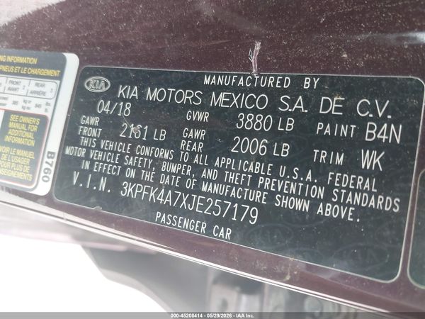 2018 KIA FORTE LX