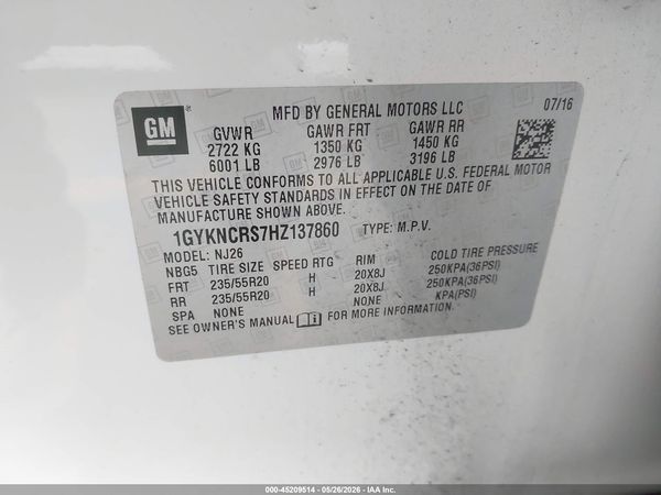 2017 CADILLAC XT5 PREMIUM LUXURY