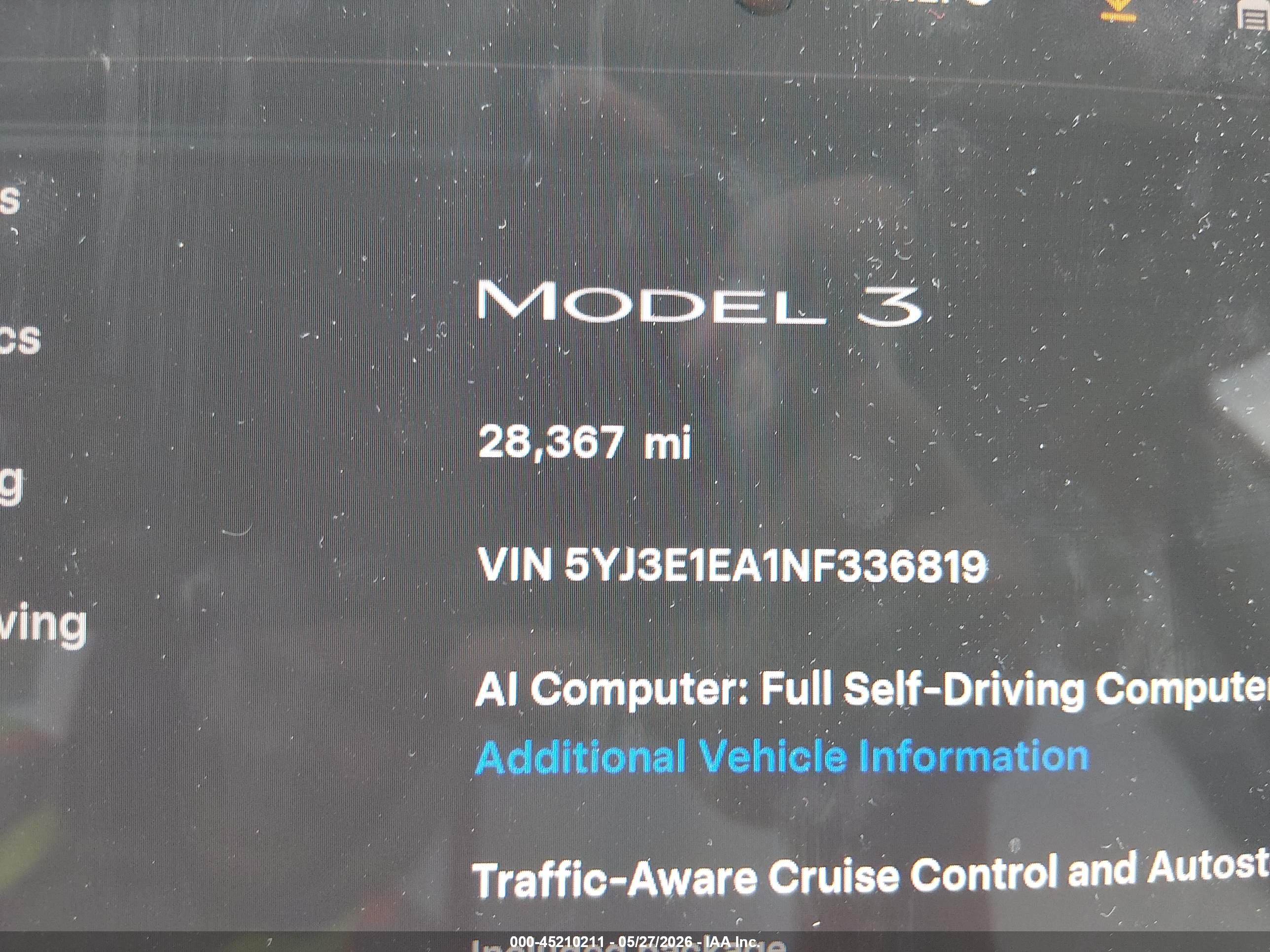 2022 TESLA MODEL 3 REAR-WHEEL DRIVE