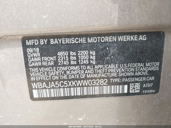 2019 BMW 530I
