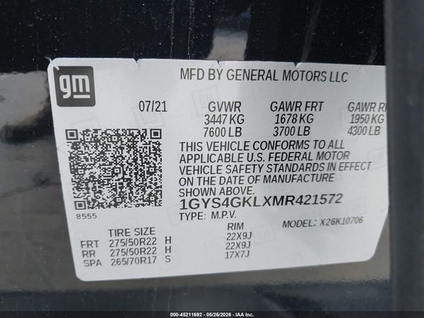 2021 CADILLAC ESCALADE 4WD SPORT PLATINUM