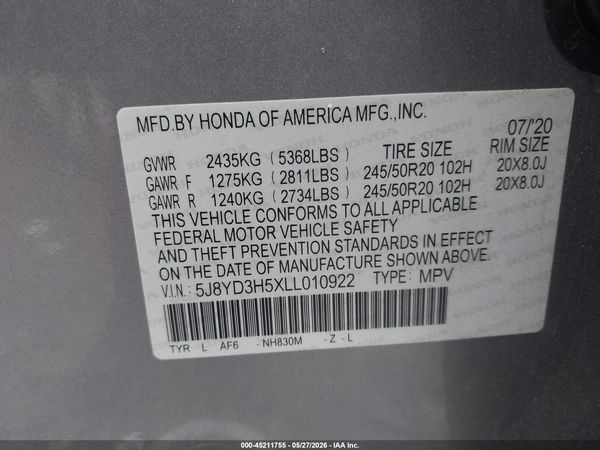 2020 ACURA MDX TECHNOLOGY PACKAGE
