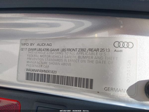 2017 AUDI A4 2.0T PREMIUM