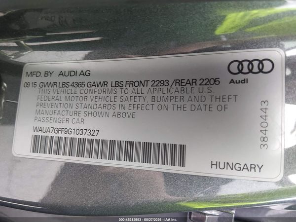 2016 AUDI A3 1.8T PREMIUM