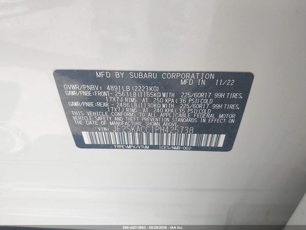 2023 SUBARU FORESTER Base Plus ES — I9