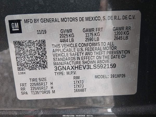 2020 CHEVROLET EQUINOX FWD LS — I9