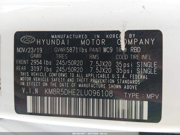 2020 HYUNDAI PALISADE LIMITED