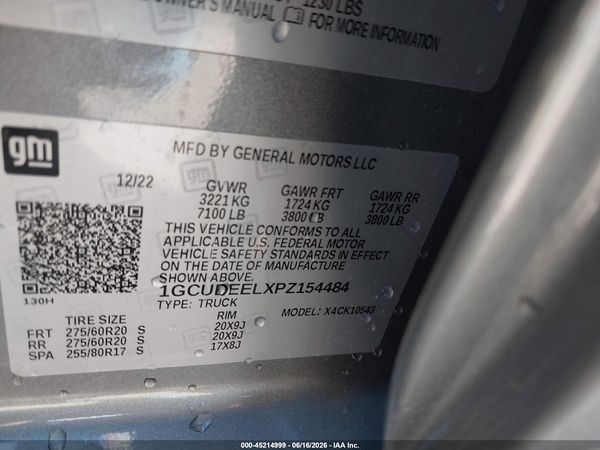2023 CHEVROLET SILVERADO 1500 4WD  SHORT BED RST — I9