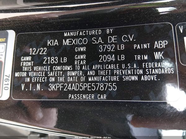2023 KIA FORTE LXS
