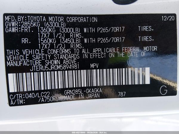 2021 TOYOTA 4RUNNER TRD OFF ROAD PREMIUM