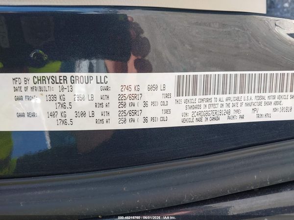 2014 DODGE GRAND CARAVAN SE — I9