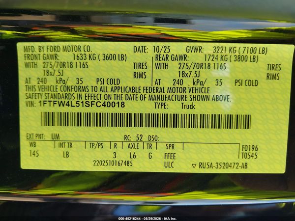 2025 FORD F-150 TREMOR