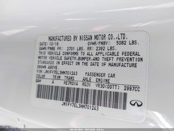 2017 INFINITI Q60 3.0T RED SPORT 400