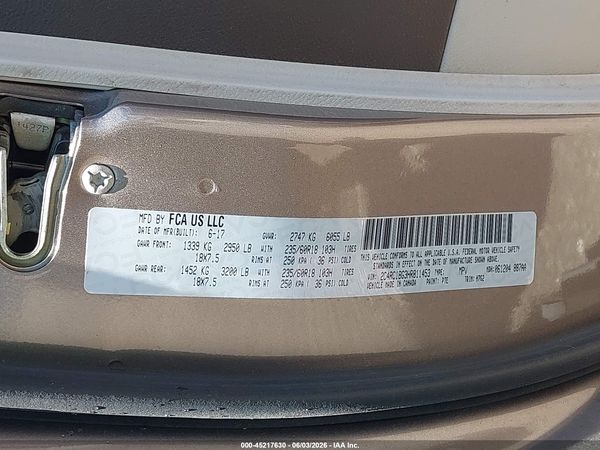 2017 CHRYSLER PACIFICA TOURING PLUS