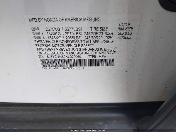 2019 ACURA MDX TECH PKG