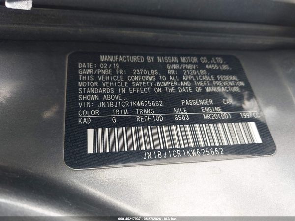 2019 NISSAN ROGUE SPORT S