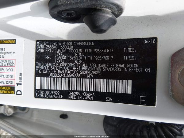 2018 TOYOTA 4RUNNER SR5