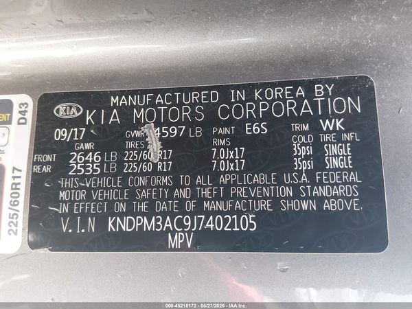 2018 KIA SPORTAGE LX