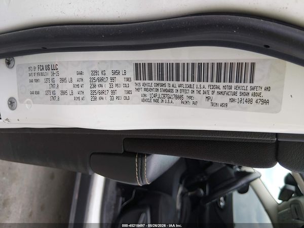 2016 JEEP CHEROKEE LATITUDE