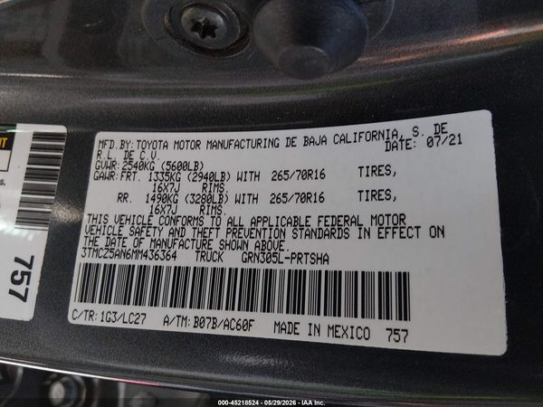2021 TOYOTA TACOMA TRD OFF-ROAD