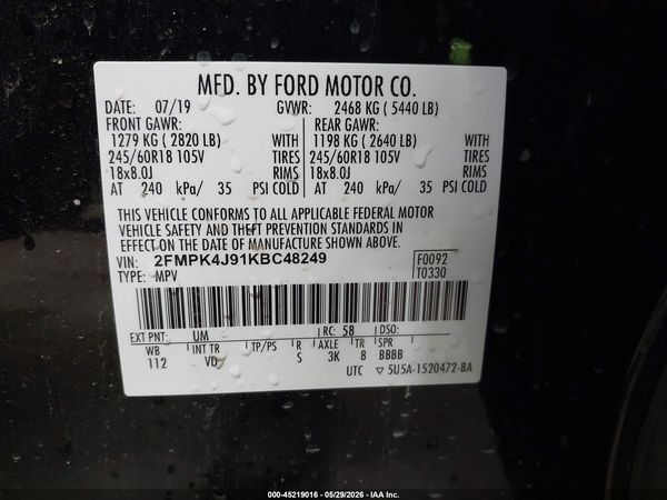 2019 FORD EDGE SEL