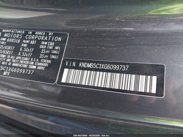 2016 KIA SEDONA LX