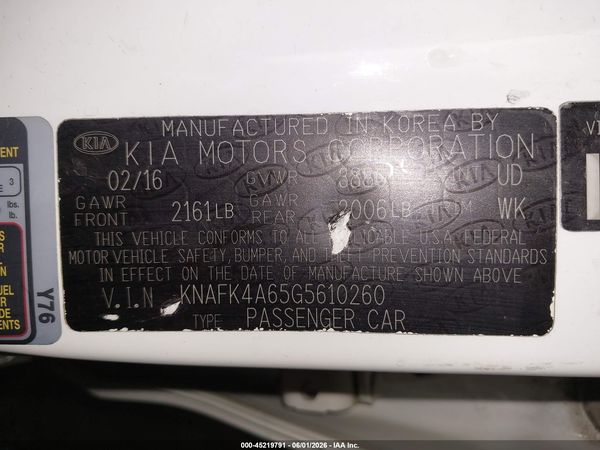 2016 KIA FORTE LX