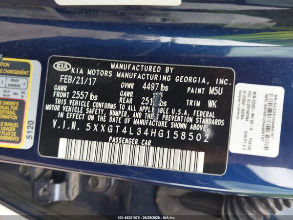 2017 KIA OPTIMA LX
