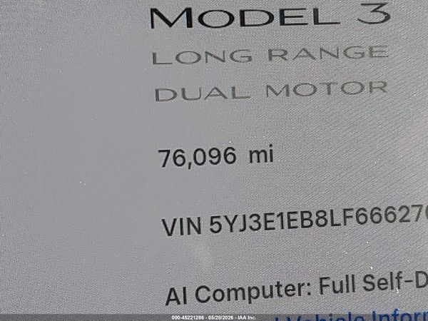 2020 TESLA MODEL 3