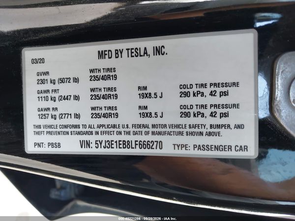 2020 TESLA MODEL 3