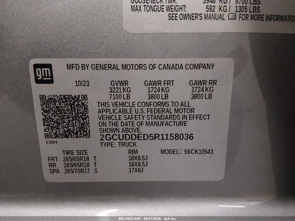 2024 CHEVROLET SILVERADO 1500 4WD  SHORT BED LT — I9