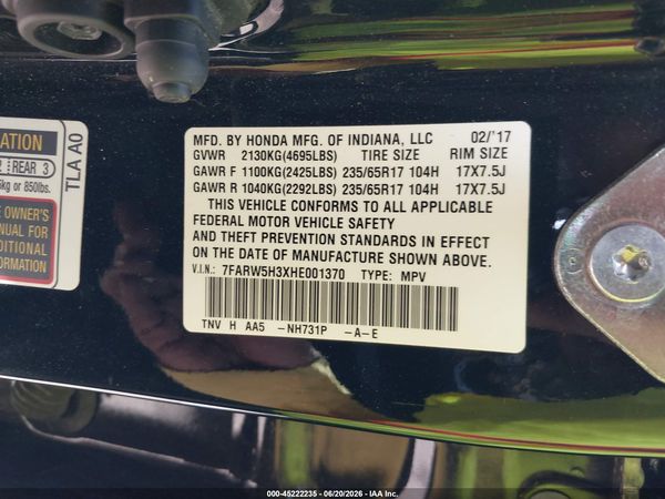2017 HONDA CR-V LX