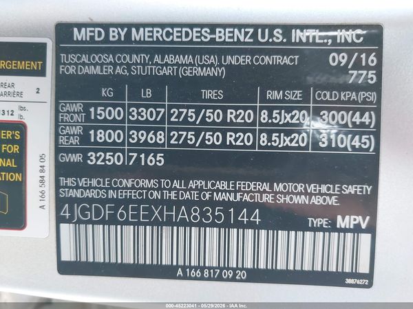 2017 MERCEDES-BENZ GLS 450 4MATIC