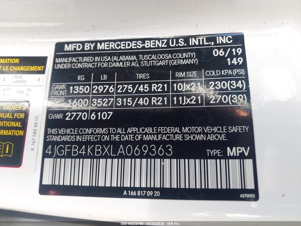 2020 MERCEDES-BENZ GLE 350 4MATIC