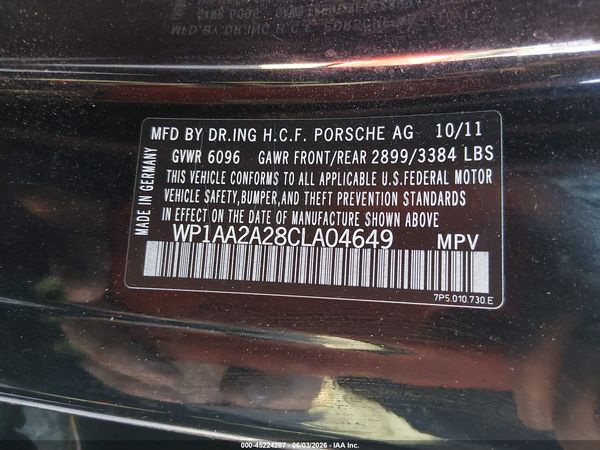 2012 PORSCHE CAYENNE