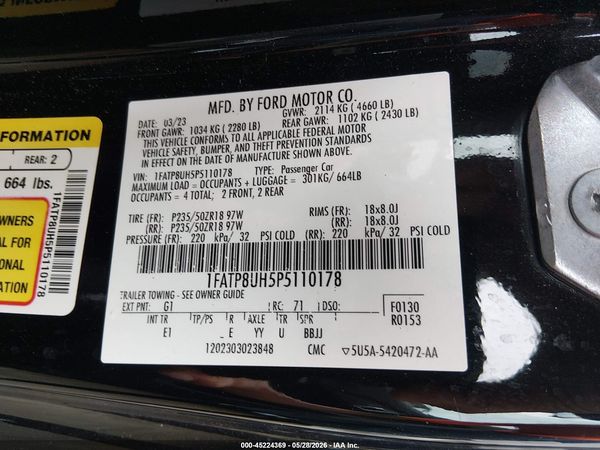 2023 FORD MUSTANG ECOBOOST PREMIUM