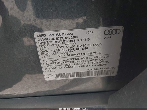 2018 AUDI SQ5 3.0T PREMIUM PLUS