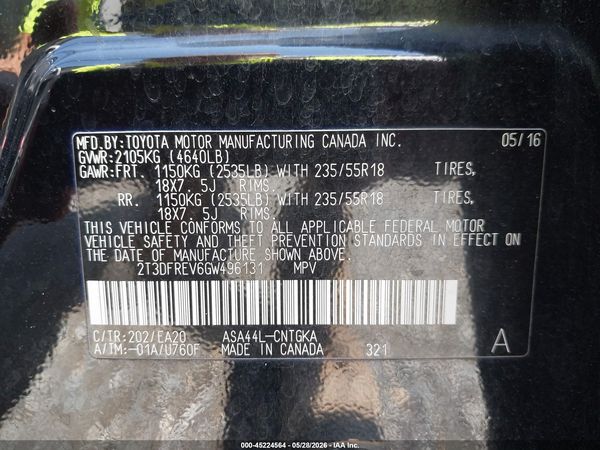 2016 TOYOTA RAV4 LIMITED