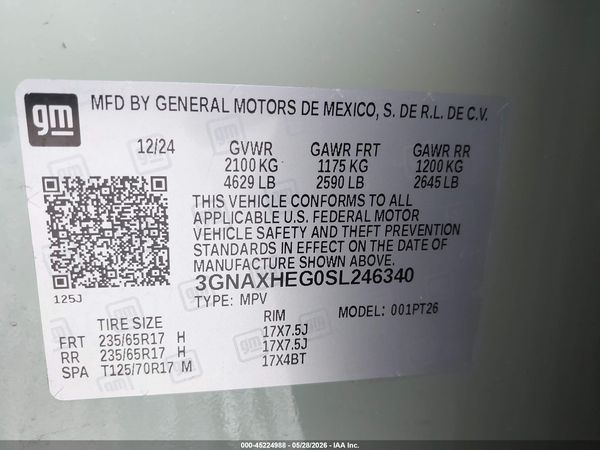 2025 CHEVROLET EQUINOX FWD LT — I9