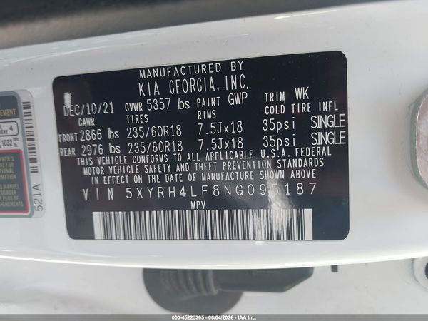 2022 KIA SORENTO EX
