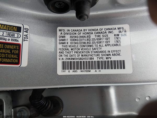 2016 HONDA CR-V EX